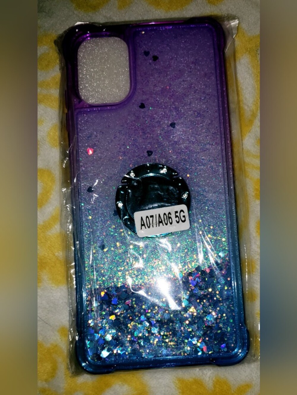 Purple to Blue Glitter Phone Case/ Ring Holder for A07/A06 5G Samsung Galaxy